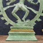 Vintage Brass Nataraja | 20" x 17" x 6" | 12 kg | Green Patina | Dancing Shiva Cosmic Dance | Sacred Hindu Art | Jaipurio